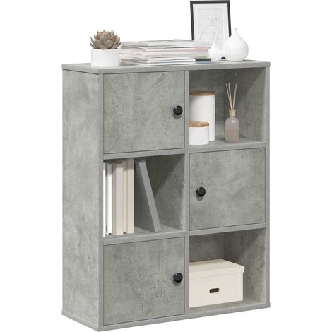 Bücherregal Betongrau 60x24x76,5 cm Holzwerkstoff