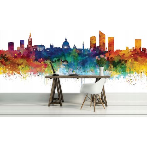 Fototapete Stadt Graffiti, für Jugendzimmer, 300 x 210 cm – Komplettset inkl. Kleister & Anleitung (1/5)