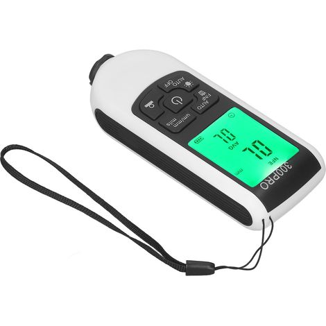 Jauge d'épaisseur de peinture, mesureur de revêtement numérique 0-2000um, écran digital pour automobile, blanc (1/5)