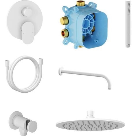 Ravak Spring - Unterputz-Duscharmatur SG 090.10WHM, mit Korpus, mit Zubehör, mattweiß X07S147 (1/3)