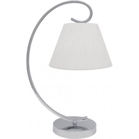 Lampada da Tavolo Bogota 1xe27 Schermo Cromo Bianco 42x20x26 Cm
