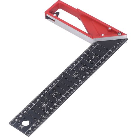 Équerre de charpentier réglable multi-angles en alliage d'aluminium, règle de tracé professionnelle en L 25 cm / 9,8 po pour menuisier (1/5)