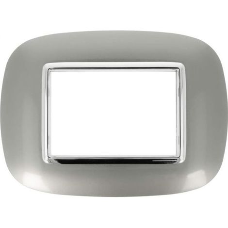 Placca Oval 503 3M Moduli Silver Compatibile con Bticino Axolute (1/2)