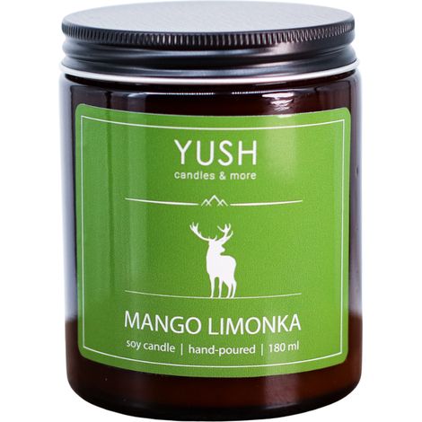 Bougie parfumée mangue-citron vert à la cire de soja - yush - 180 ml (1/5)