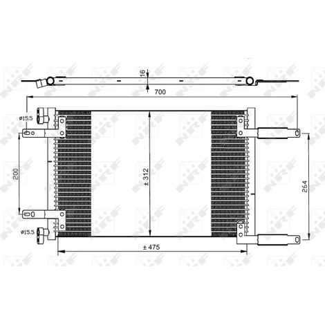 Condenseur, climatisation NRF 35493 FIAT 46736891 46811208
