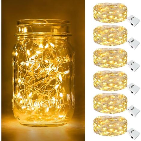 Guirlande Lumineuse, 20 LED, 2 m, Piles, Décor Allée Noël, Jardin, Terrasse, Extérieur, Balcon, Mariage, Fête, Patio, Clôture, Intérieur, Chambre, Sapin (1/5)