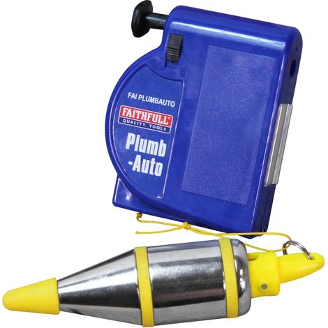 Faithfull Plumb-Auto Automatic Plumbline 400g (14oz) with Magnetic Fixing and 6.7m Line