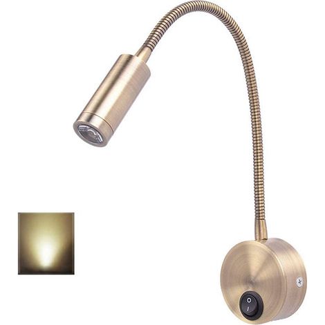 Lampe de lecture pour chambre , Applique murale LED flexible en bronze, spot mural orientable, 4000 K (1/5)