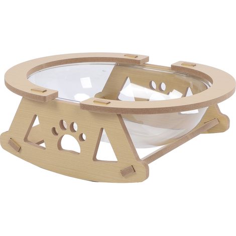 Lit pour chat transparent, structure spacieuse et stable, design élégant, hamac transparent pour dormir, jouer et se prélasser (1/5)