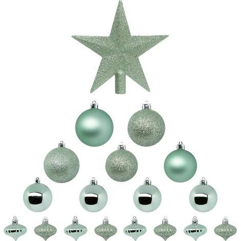 Set aus 18 mandelgrünen Weihnachtskugeln - Atmosphera créateur d'intérieur