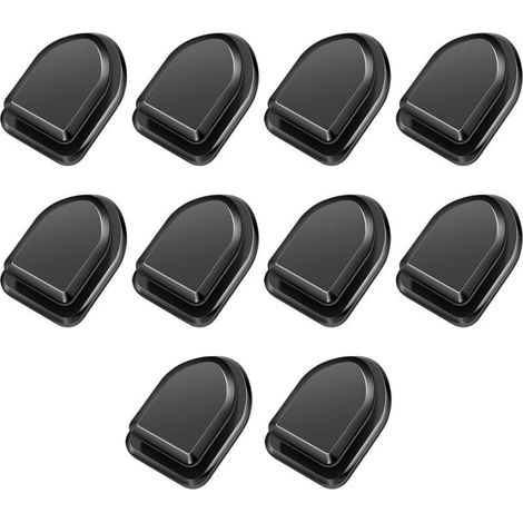 Noir 10 Pièces Crochets Adhésifs de Voiture Mini Crochets Auto-Adhésif de Voiture Multifonctionnel Mini Crochet de Tableau de Bord de Voiture pour Des CléS, Des Câbles USB, Des Câbles D'écout (1/5)