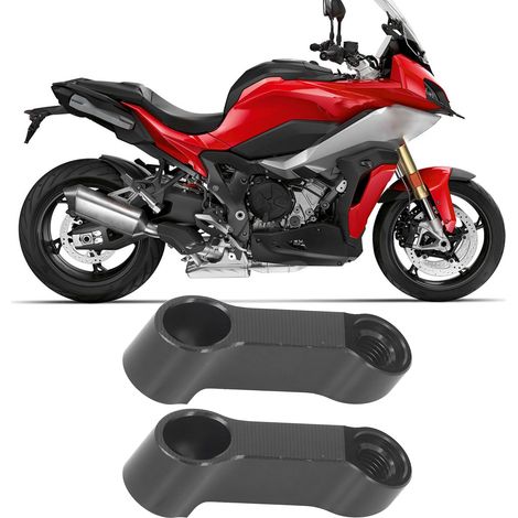 10-mm-Motorradspiegelverlängerungsadapter (links & rechts) für BMW F900XR 2019–2021, Schwarz (1/5)