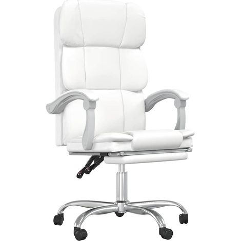 Maison Exclusive - Bürostuhl mit Liegefunktion Weiß Kunstleder (1/5)