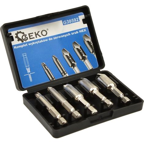 Juego de extractores de tornillos para tornillos rotos, 5 piezas, HSS4341 Hexagonal (100) (1/3)