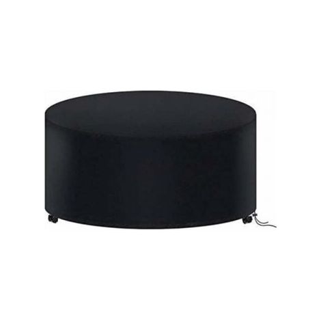 Funda redonda impermeable de tela Oxford 210D para mesa y muebles de jardín, de 120 x 75 cm (negra). (1/5)