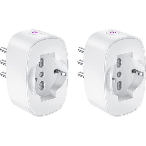Prise intelligente WiFi, prise électrique intelligente de type L avec minuteur, compatible avec et Home, fonction temporisée domestique avec compteur de consommation, (1/5)