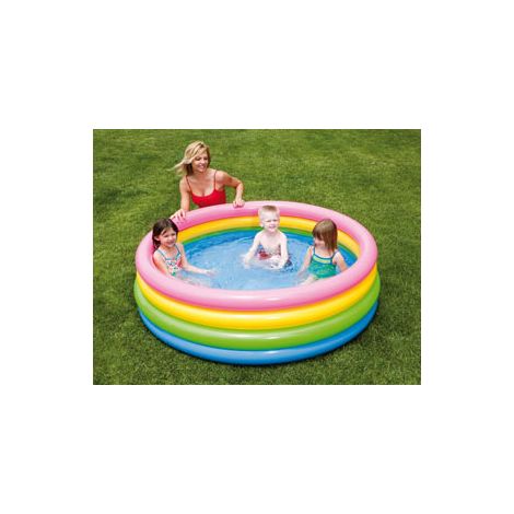 PISCINA GONFIABILE BIMBI TONDA ARCOBALENO INTEX CM. 168x46H