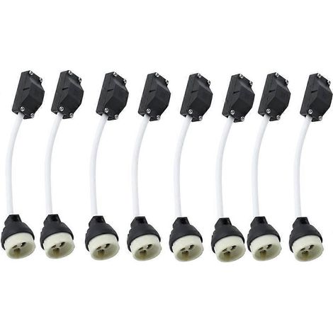 Douille GU10 2A 250V, connecteur en céramique avec câblage, lot de 8 (1/5)