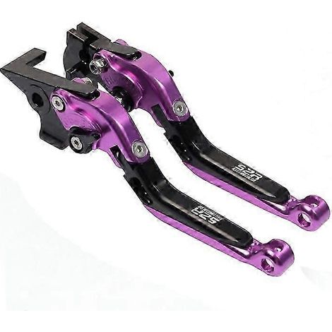 Poignée de levier de frein pour Fb Mondial Hps 125 Hps 300 Hipster Hps125 Hps300 Accessoires moto Leviers de frein et d'embrayage pliables et extensibles - Leviers d'embrayage (A-Violet) (1/5)