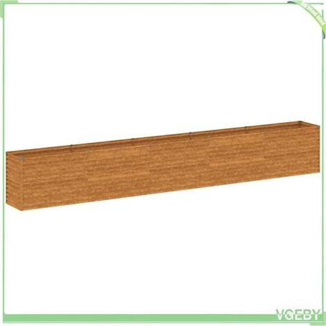 Jardinière surélevée - FAFEICY - 151988 - Acier Corten - 482 x 50 x 69 cm - Rebords repliables (1/5)