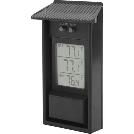 Wetter und Luftfeuchtigkeit im Außenbereich Höchst Mindestwerte Wetterfestes Digitalthermometer Wasserdichtes Außentemperaturmessgerät für Gärten (1/5)