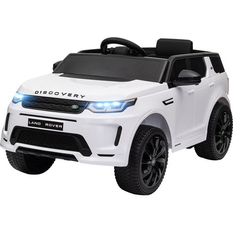 Lizenziertes Land Rover Elektroauto mit Scheinwerfern, Hupe und Sicherheitsgurt, 106 x 65,5 x 51 cm, weiß (1/5)