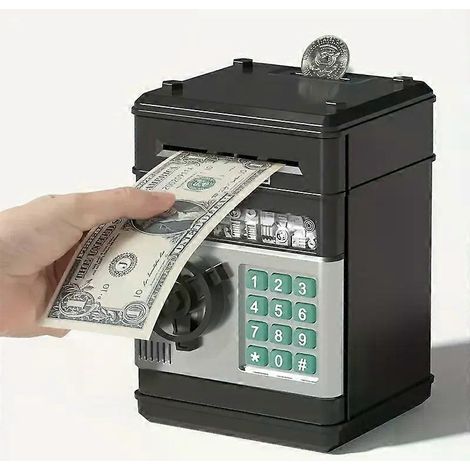 Kreatives Sparschwein: Automatischer Mini-Tresor mit Münz- und Bargeldsparfunktion, Passwortzähler, Code-Schlüsselschloss, Münzautomat, Geschenk für Kinder (1/4)
