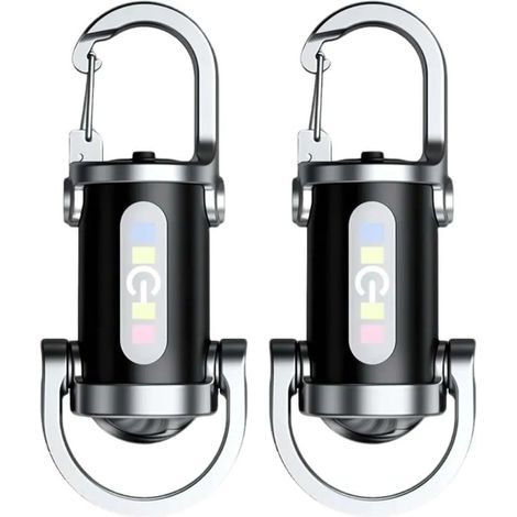 Set mit 2 ultrahellen Mini-Schlüsselanhänger-Taschenlampen, wasserdichte LED-Taschenlampen, Schlüsselanhänger-Taschenlampen für Outdoor-Camping.