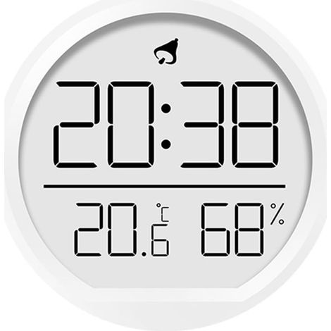 Kompakte Digitaluhr, Thermohygrometer, Temperatur und Luftfeuchtigkeit, magnetische Absaugung (weiß)