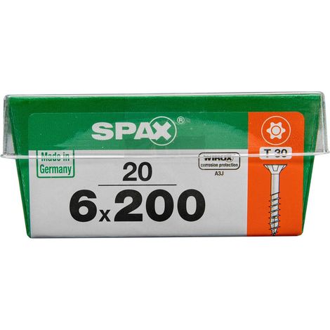 Spax Universalschrauben 6.0 x 200 mm TX 30 - 20 Stk. Holzschrauben