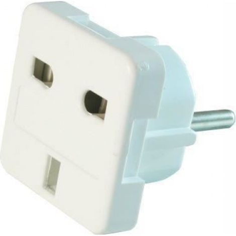Adaptateur Prise Anglaise Vers Prise Française - Type G vers Type F - 7,5 A - Blanc - 1 Pièce