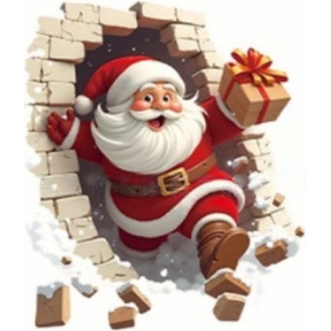 Stickers muraux Père Noël mignons pour l'exportation - Style B