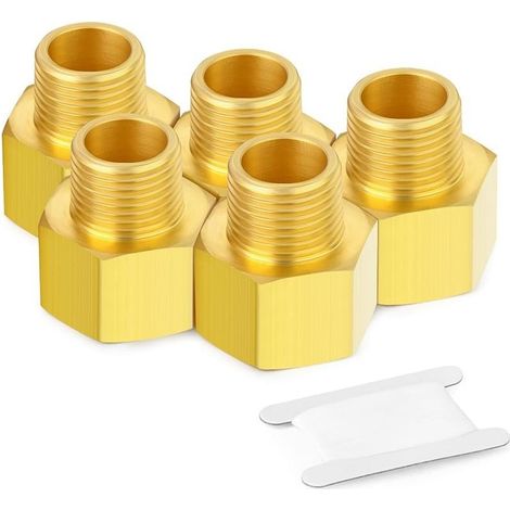5PCS Raccord pour tuyau en laiton, adaptateur réducteur, tuyau mâle 3/4 pouce x tuyau femelle 1/2 pouce (1/4)