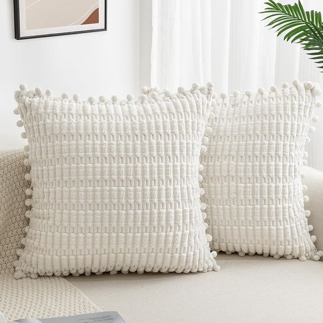 BEBUSINGOTO 2er-Set Kissenbezüge aus Cord, 45 x 45 cm, Sofakissenbezug im Boho-Stil, Kissenbezug für Schlafzimmer, Zuhause, Dekoration, Autobezug (1/5)