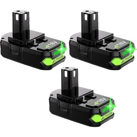 Batterie de remplacement, Li-ion, 18V, compatible avec Ryobi, 3PCS 3.0Ah (1/2)