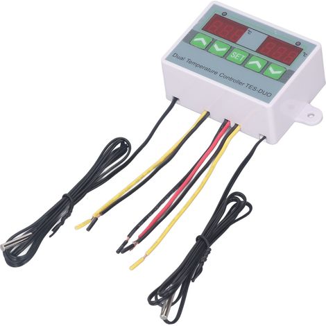 Thermostat numérique étanche à double régulation de température avec stockage des données pour réfrigérateur-congélateur à reptiles (DC12V). (1/5)