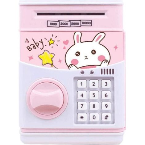 Tirelire électronique - - Lapin - Rose - Mot de passe - Musique intégrée (1/5)