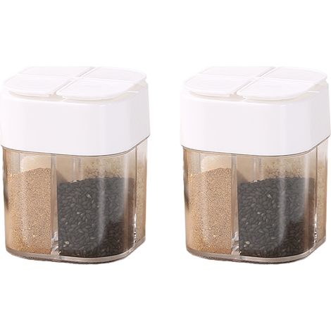 Pot à épices multifonctionnel portable 4 en 1 pour la cuisine, contenant huile, sel et sel. (1/5)