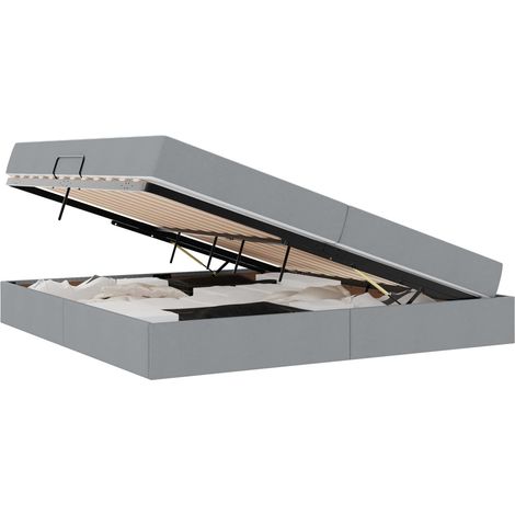 Maison Exclusive - Aufbewahrungsbett mit Matratze Hellgrau 200 x