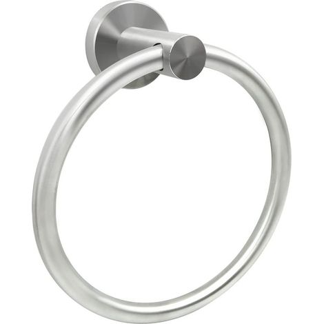 Anneau porte-serviettes mural, 1 pièce, porte-serviettes, porte-serviettes, matériel de salle de bain, porte-serviettes rond simple en acier inoxydable SUS 304 (argent) (1/5)