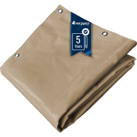 TECPLAST Bâche pour Carport 2,5x3 m LP506CP Beige foncé - Garantie 5 ans - Toile PVC étanche pour abri de voiture