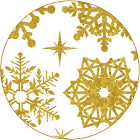 Autocollant Décoratif Amovible Flocon de Neige Doré pour Bureau et Maison (1/4)