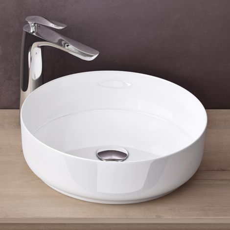 doporro Aufsatzwaschbecken Keramik Waschbecken Rund Waschschlae 31x31x11 cm Gäste-WC weiß glänzend Handwaschbecken Waschtisch Brüssel203 (1/5)