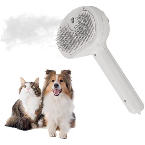 Sollbry Brosse Chat à Vapeur,Brosse Chien Chat à Vapeur,Brosse à Vapeur 3en1 Pour Chat,Brosse De Toilettage Pour Animaux,pour DémêLer Les Noeuds et Les Poils Lâches des Animaux (1/5)