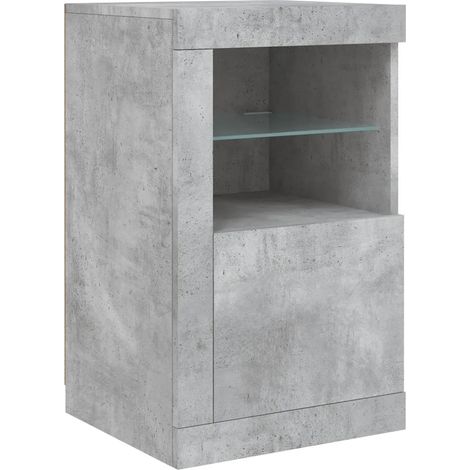 Mueble auxiliar con iluminación LED moderna amplio espacio de almacenamiento 41 x 37 x 67 cm madera gris hormigón 020049369 (1/5)