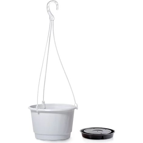 Macetero colgante PRO 5L., dimensiones (mm) 240x240x155, color Blanco