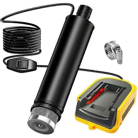 Pompe à eau submersible sans fil compatible avec les batteries Dewalt 18/20 V, débit de 635 GPH, idéale pour le drainage des jardins, camping-cars et bassins. WHBYV (1/4)
