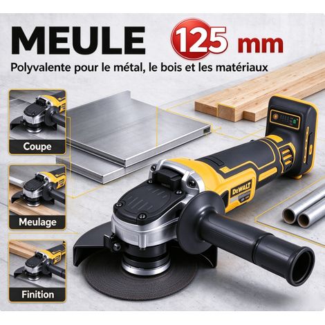 Meuleuse d’angle DEWALT DCG405 20V XR sans fil, système anti-rebond, résistance aux charges lourdes pour métal (1/5)