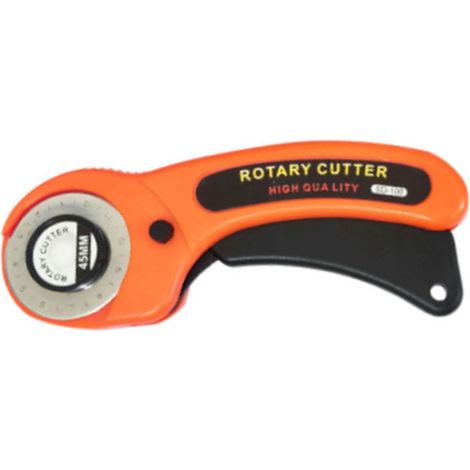 Ensemble de cutter rotatif avec verrouillage de sécurité et poignée ergonomique. Cutter rotatif à coudre, 5 lames en acier inoxydable, outil de coupe pour tissu. (1/5)