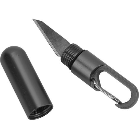 Couteau de Poche Multifonction Compact avec Clip Ceinture - Ouvre-Boîte, Coupe-Papier en Alliage Léger Noir